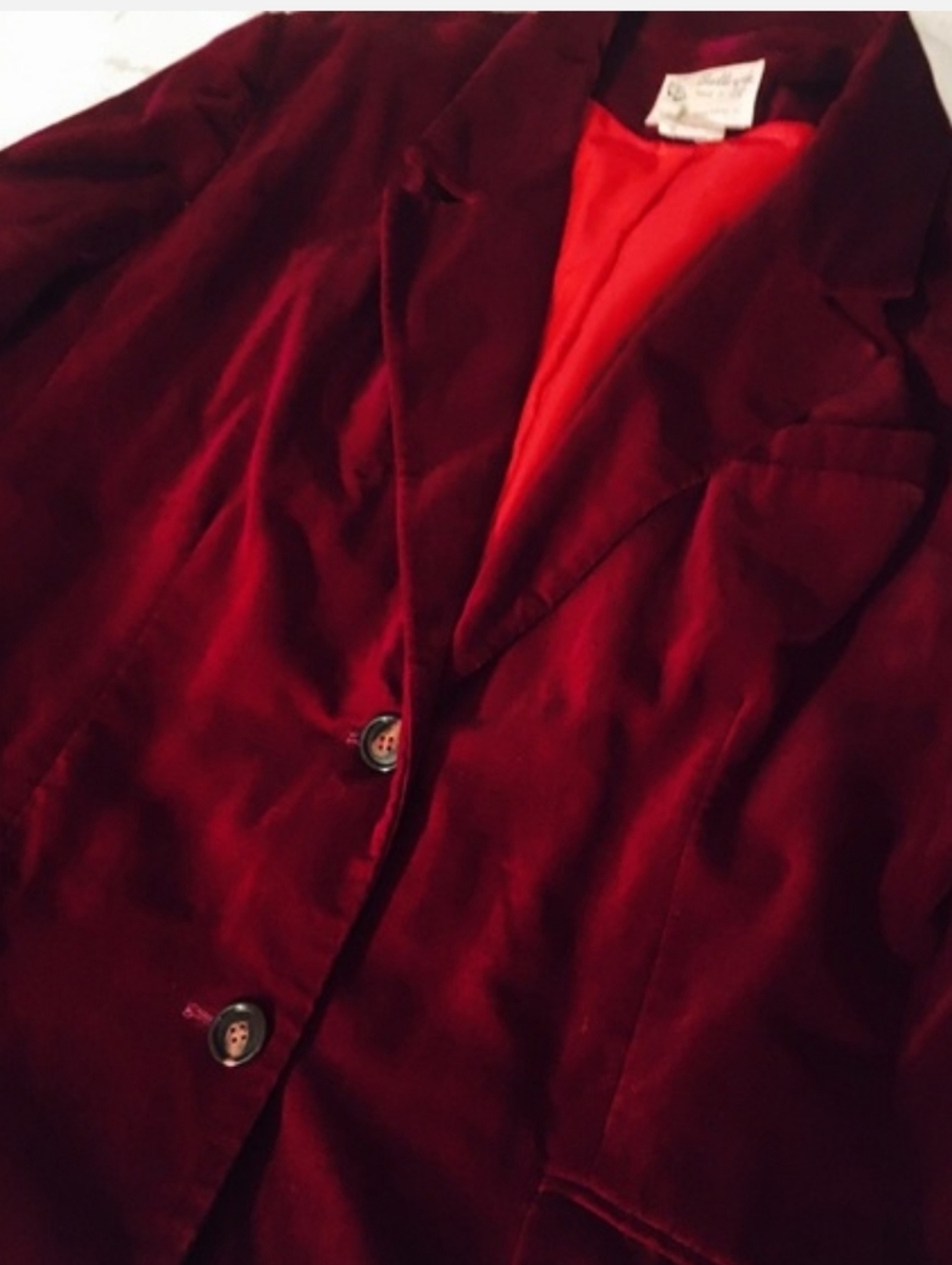 Vintage Burgundy Velvet Blazer 16 - Picture 7 of 7